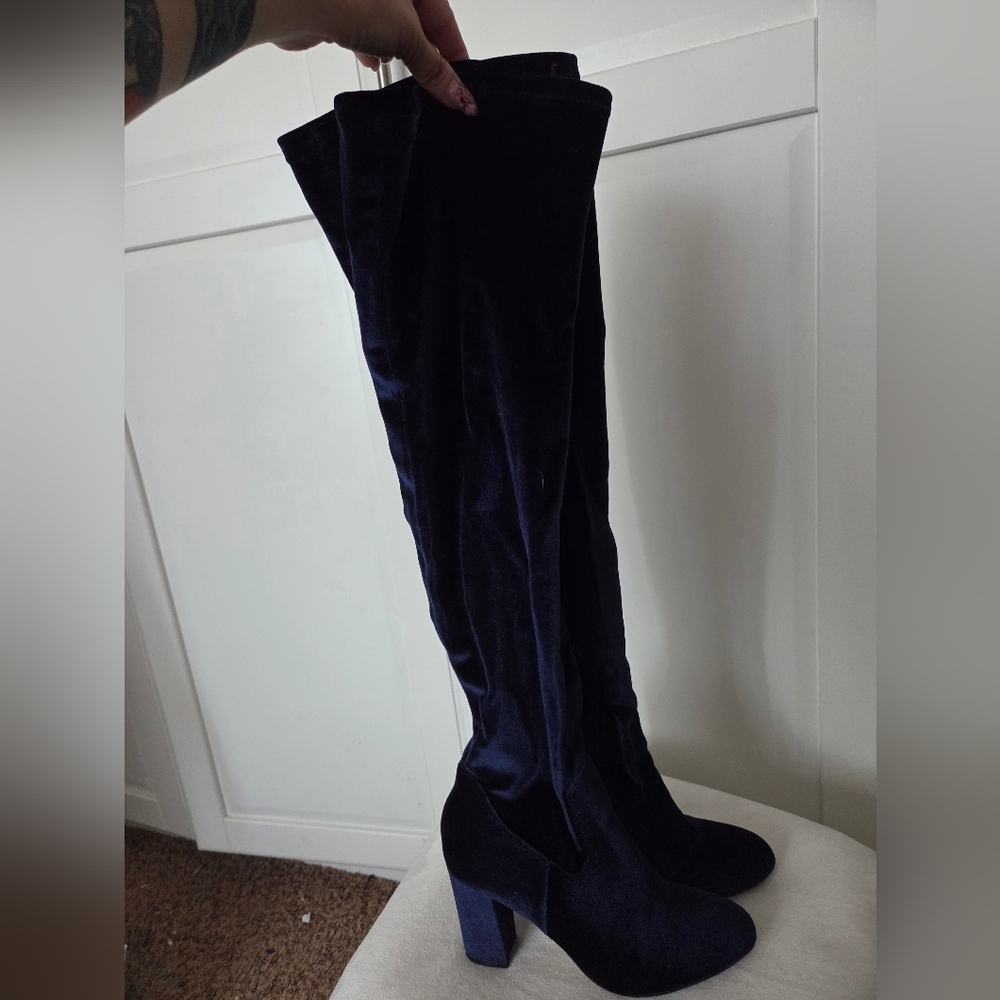 Madden Girl Navy Over the Knee Boots